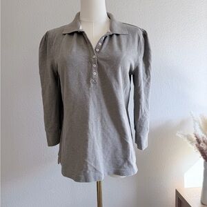 Lauren Ralph Lauren Women's Gray Long-Sleeve Polo Top